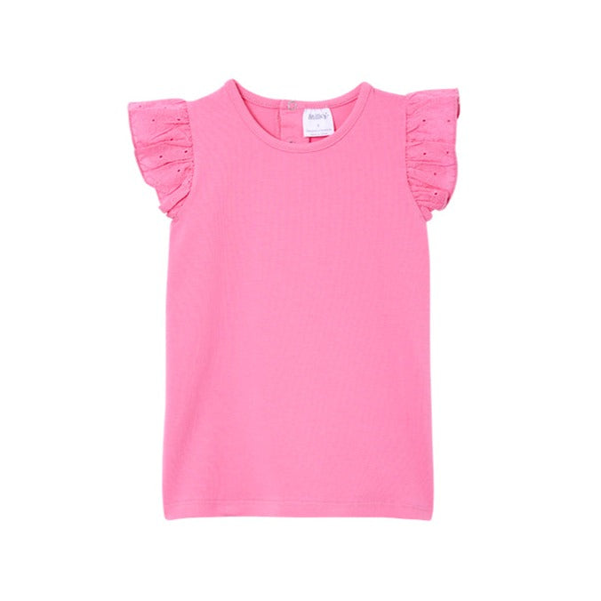 Milky pink sachet broderie frill tee available from www.thecollectivenz.com