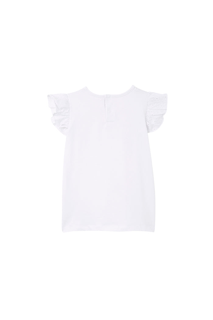 Milky white broderie frill top available from www.thecollectivenz.com