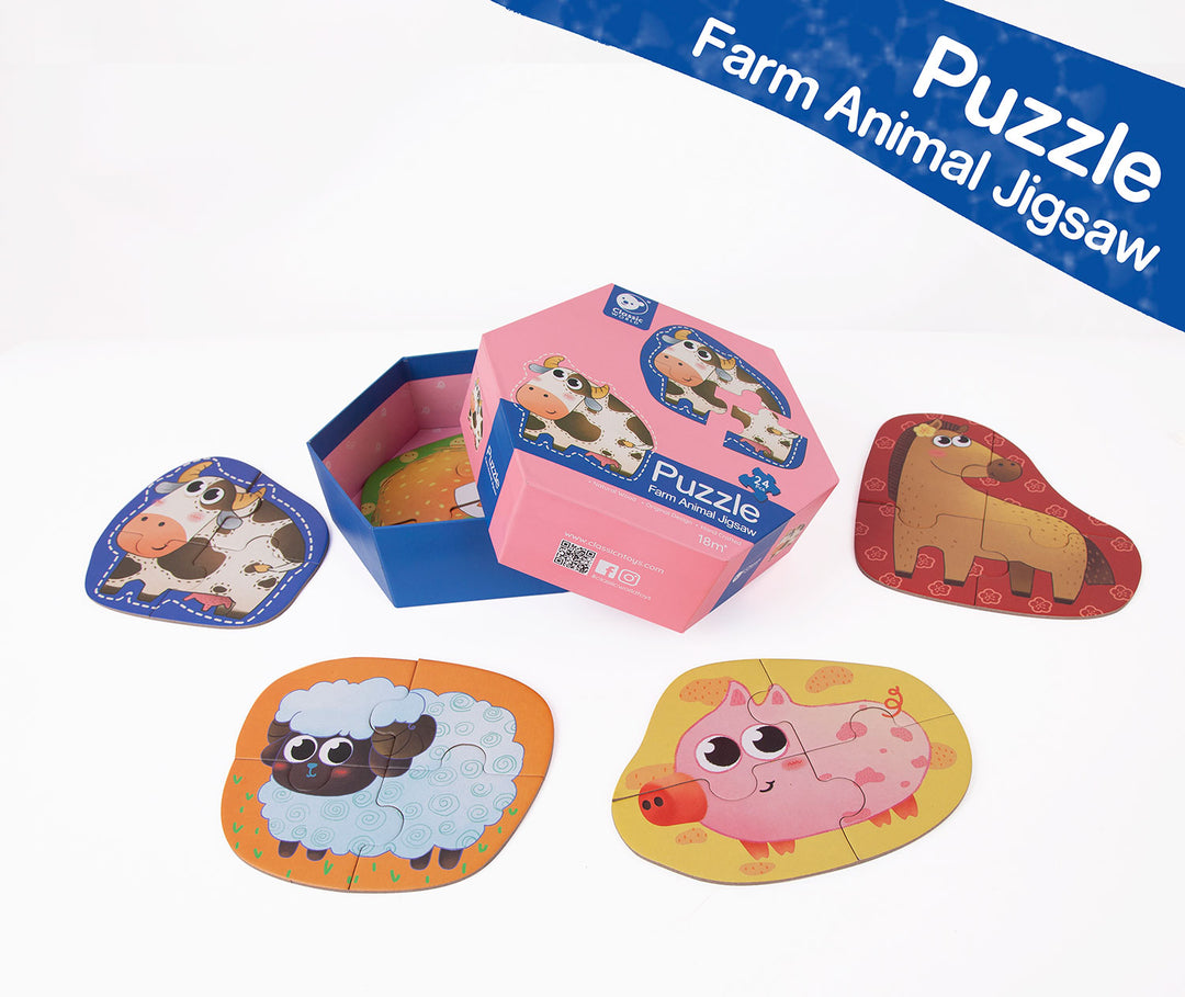 Classic world farm animal jigsaw puzzle available from www.thecollectivenz.com
