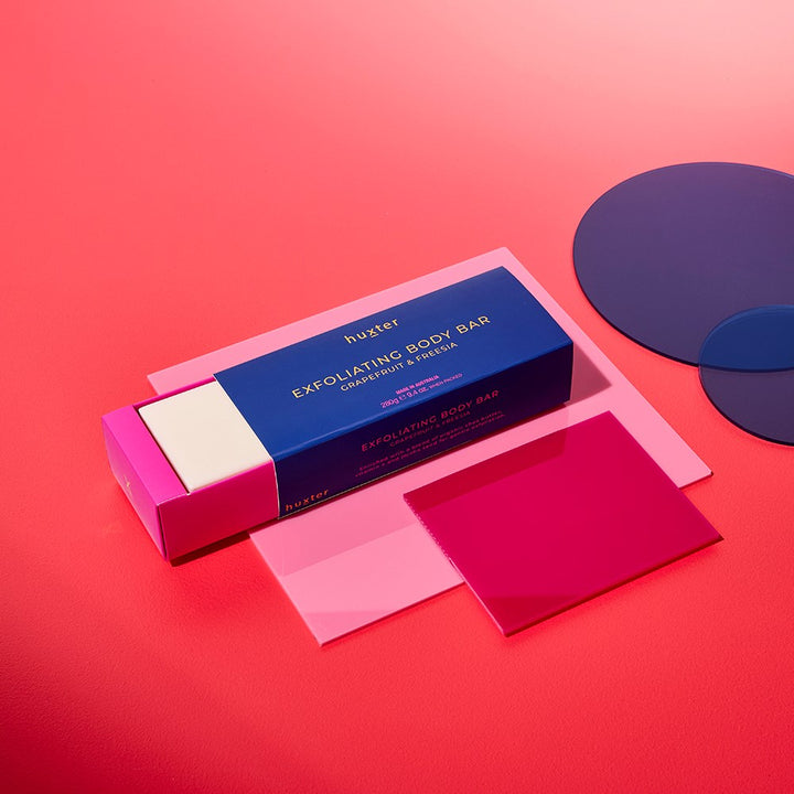 Exfoliating Body Bar - Grapefruit & Freesia / Cobalt Blue + Fuchsia