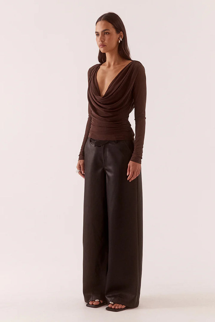 Myriad Drape Top - Rum Raisin