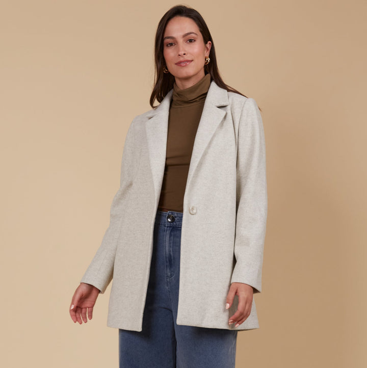 Blending the sleek style of a blazer with the insulating warmth of a coat, the Kali Coat is designed for chilly climates without compromising sophistication, available from www.thecollectivenz.com