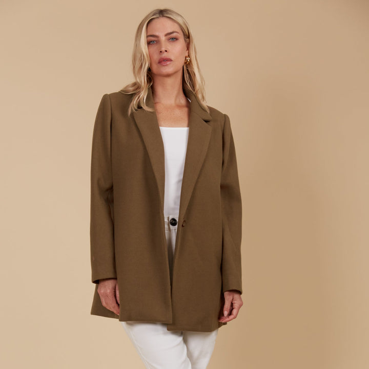 Blending the sleek style of a blazer with the insulating warmth of a coat, the Kali Coat is designed for chilly climates without compromising sophistication, available from www.thecollectivenz.com