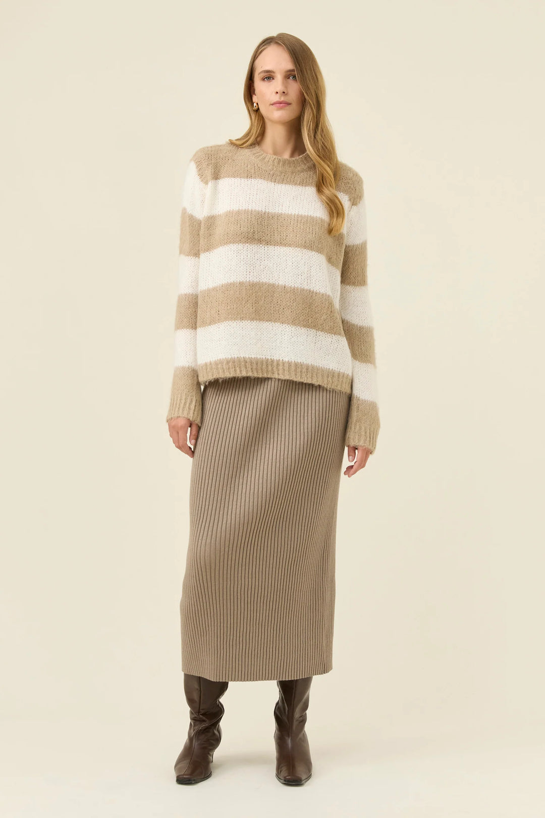 Pallas Stripe Jumper - Stone