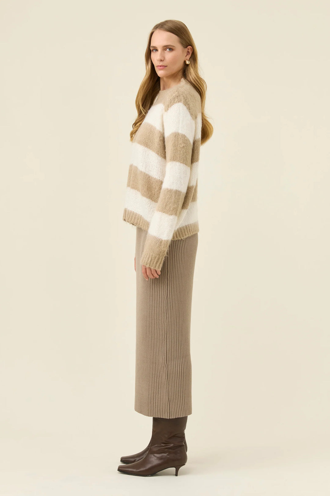 Pallas Stripe Jumper - Stone