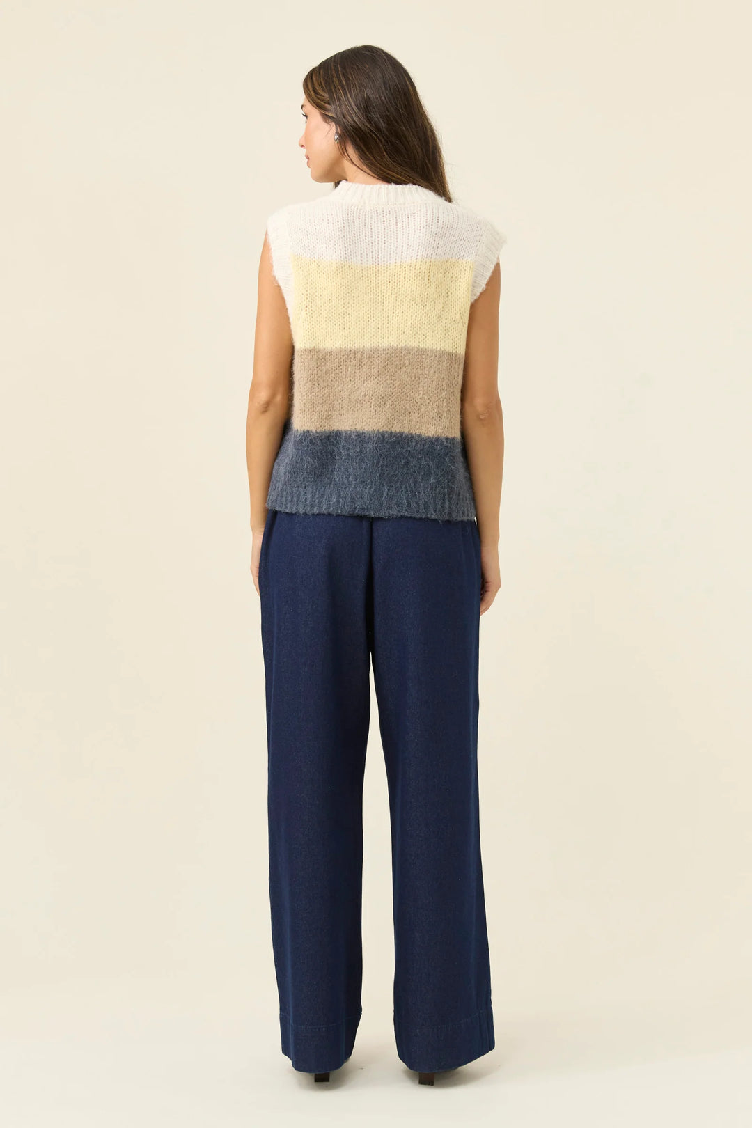 Pallas Stripe Knit Vest - Butter
