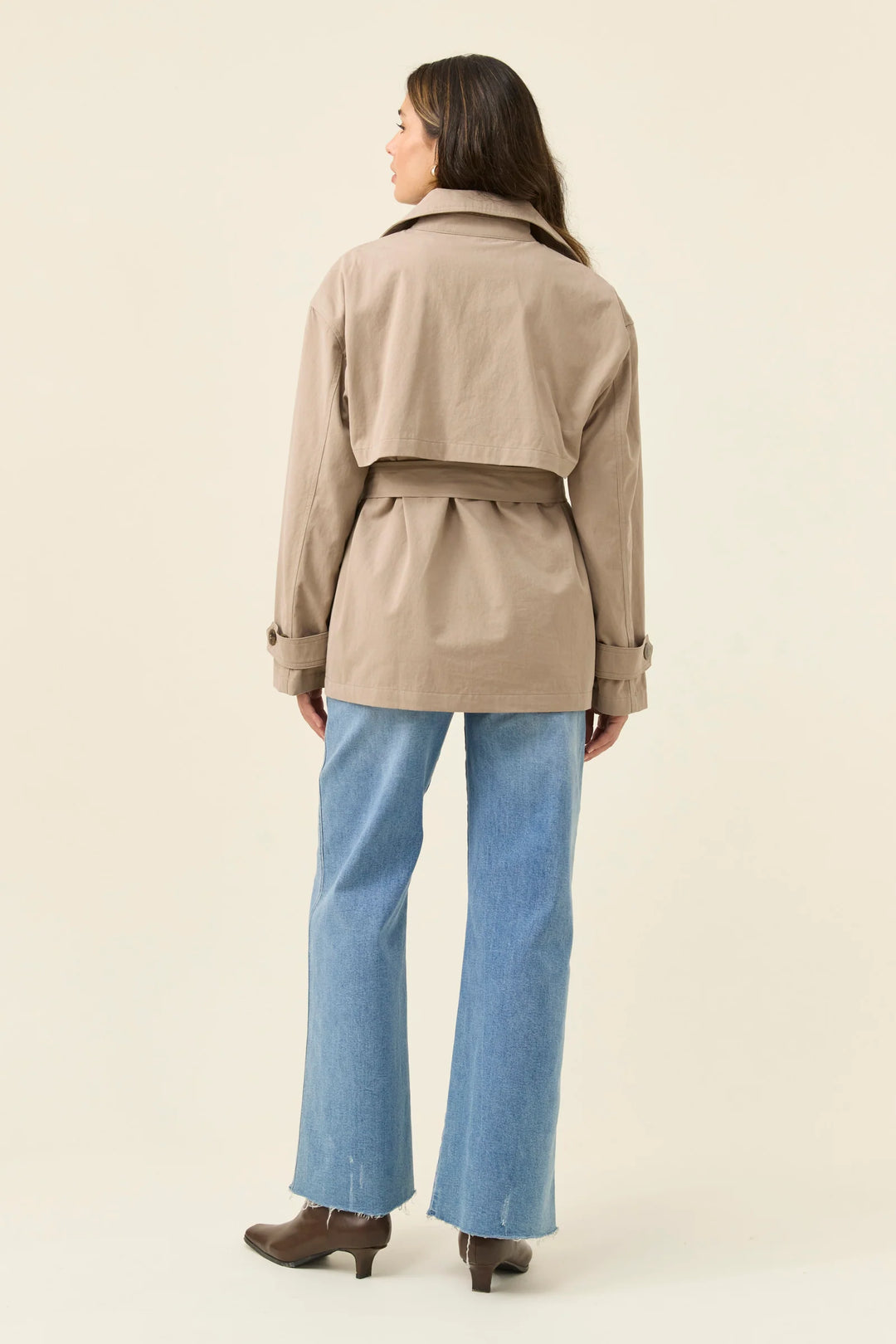 Farida Cropped Trench - Stone