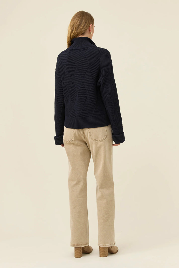 Sadie Zip Jumper - Navy