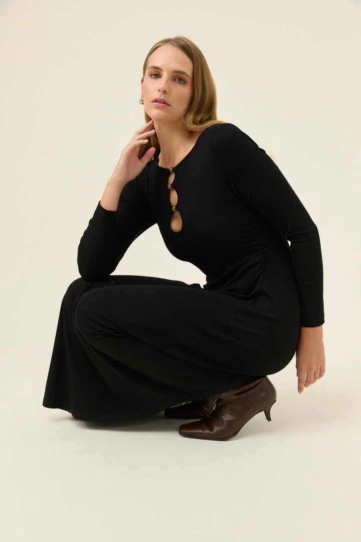 Naria Bead Dress - Onyx