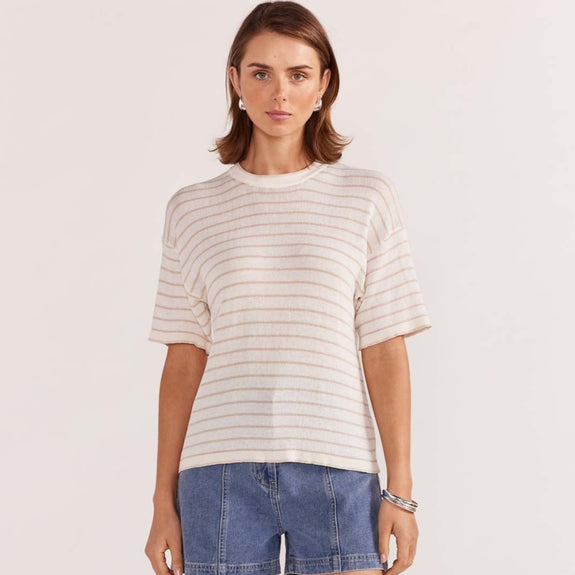 Staple the label paige stripe knit tee available from www.thecollectivenz.com