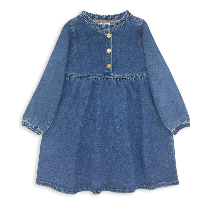 Introducing the Milky Clothing Mid Wash Denim Dress—a timeless piece that your little girl will quickly fall in love with!  Available from www.thecollectivenz.com