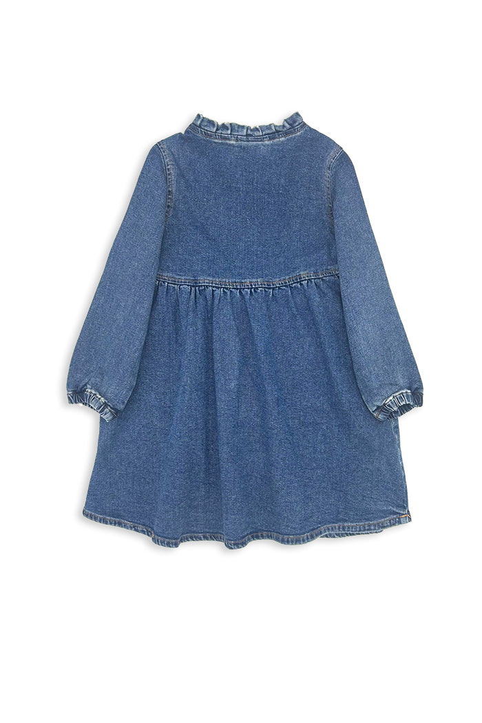 Introducing the Milky Clothing Mid Wash Denim Dress—a timeless piece that your little girl will quickly fall in love with!  Available from www.thecollectivenz.com
