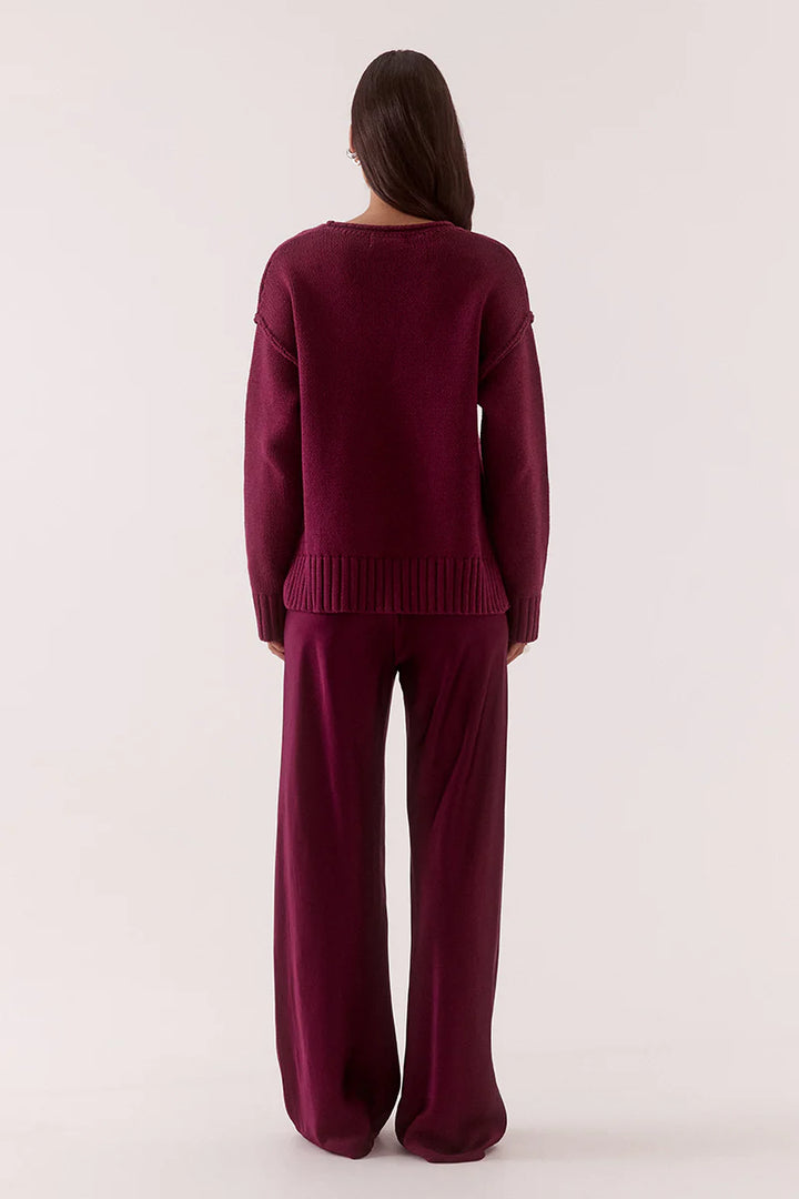 Lane Plunge Sweater - Blackberry