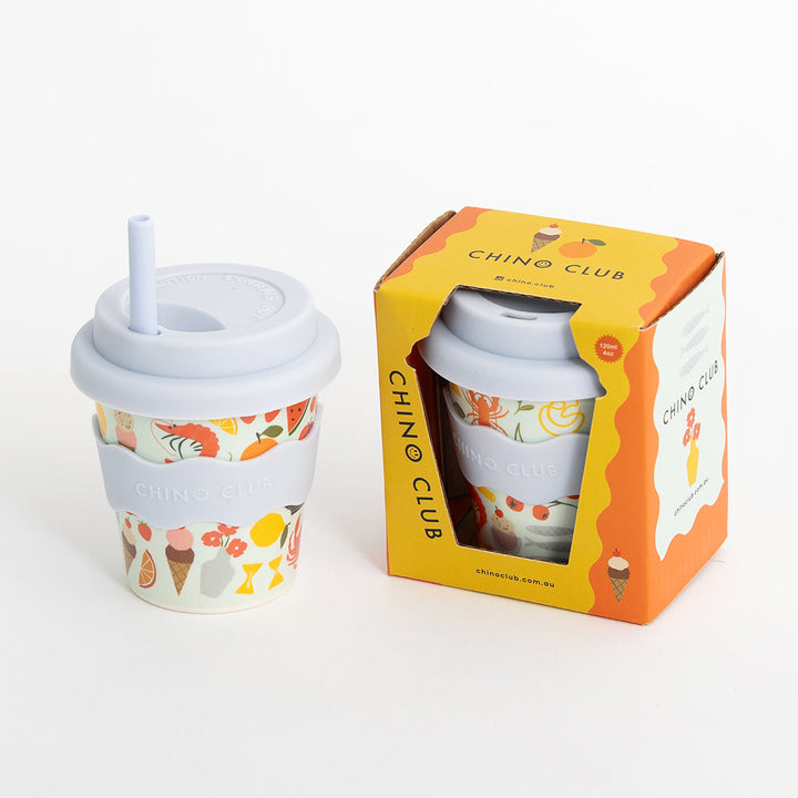 Reusable Babychino cups & straws for kids! Our babyccino cups are designed in Australia with hand drawn custom designs for every unique little chino lover! Available from www.thecollectivenz.com