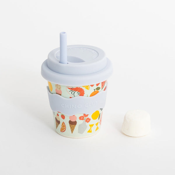 Reusable Babychino cups & straws for kids! Our babyccino cups are designed in Australia with hand drawn custom designs for every unique little chino lover! Available from www.thecollectivenz.com