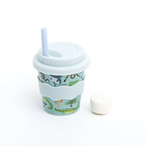 Reusable Babychino cups & straws for kids! Our babyccino cups are designed in Australia with hand drawn custom designs for every unique little chino lover! Available from www.thecollectivenz.com