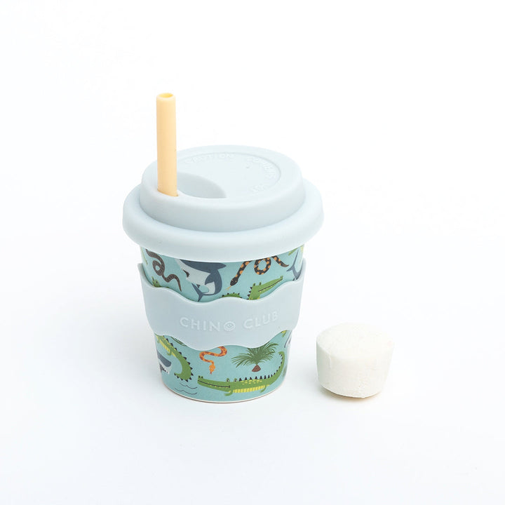 Reusable Babychino cups & straws for kids! Our babyccino cups are designed in Australia with hand drawn custom designs for every unique little chino lover! Available from www.thecollectivenz.com