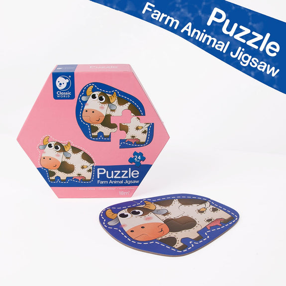 Classic world farm animal jigsaw puzzle available from www.thecollectivenz.com