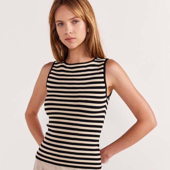 Everyone needs at least one striped top in their essential wardrobe and we have the perfect one. Introducing the Mis Stripe Knit Tank, available from www.thecollectivenz.com