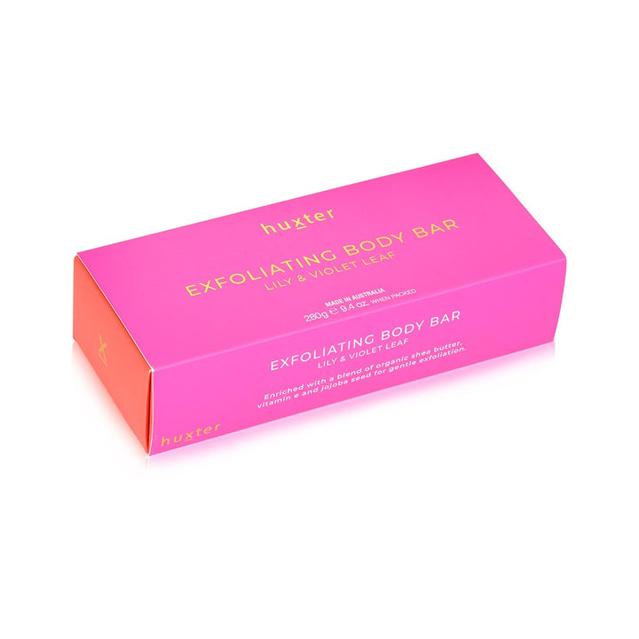 Exfoliating Body Bar - Lily & Violet Leaf / Fuchsia w orange