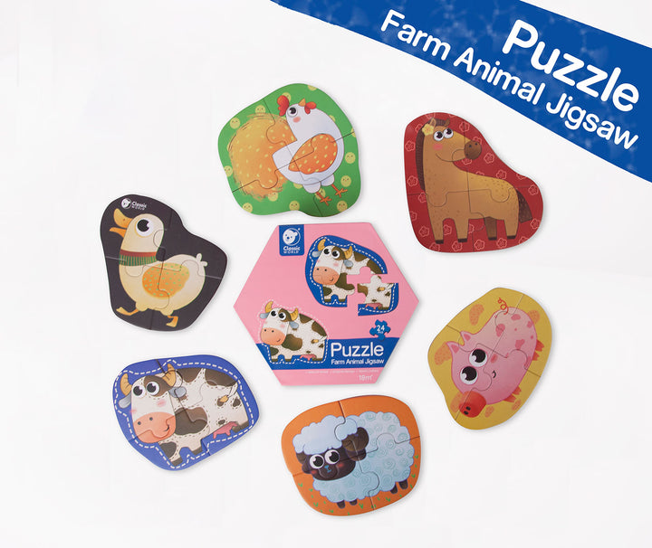 Classic world farm animal jigsaw puzzle available from www.thecollectivenz.com