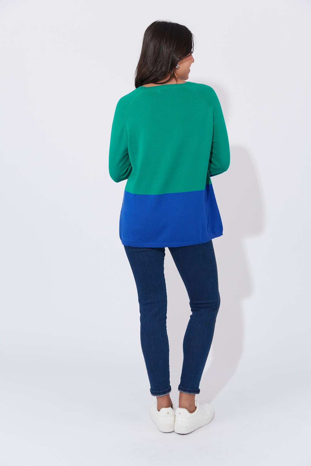The Casablanca Block Knit combines simplicity with a touch of modern flair. This easygoing boxy sweater is designed with raglan sleeves and a V-neck for a relaxed fit. Available from www.thecollectivenz.com
