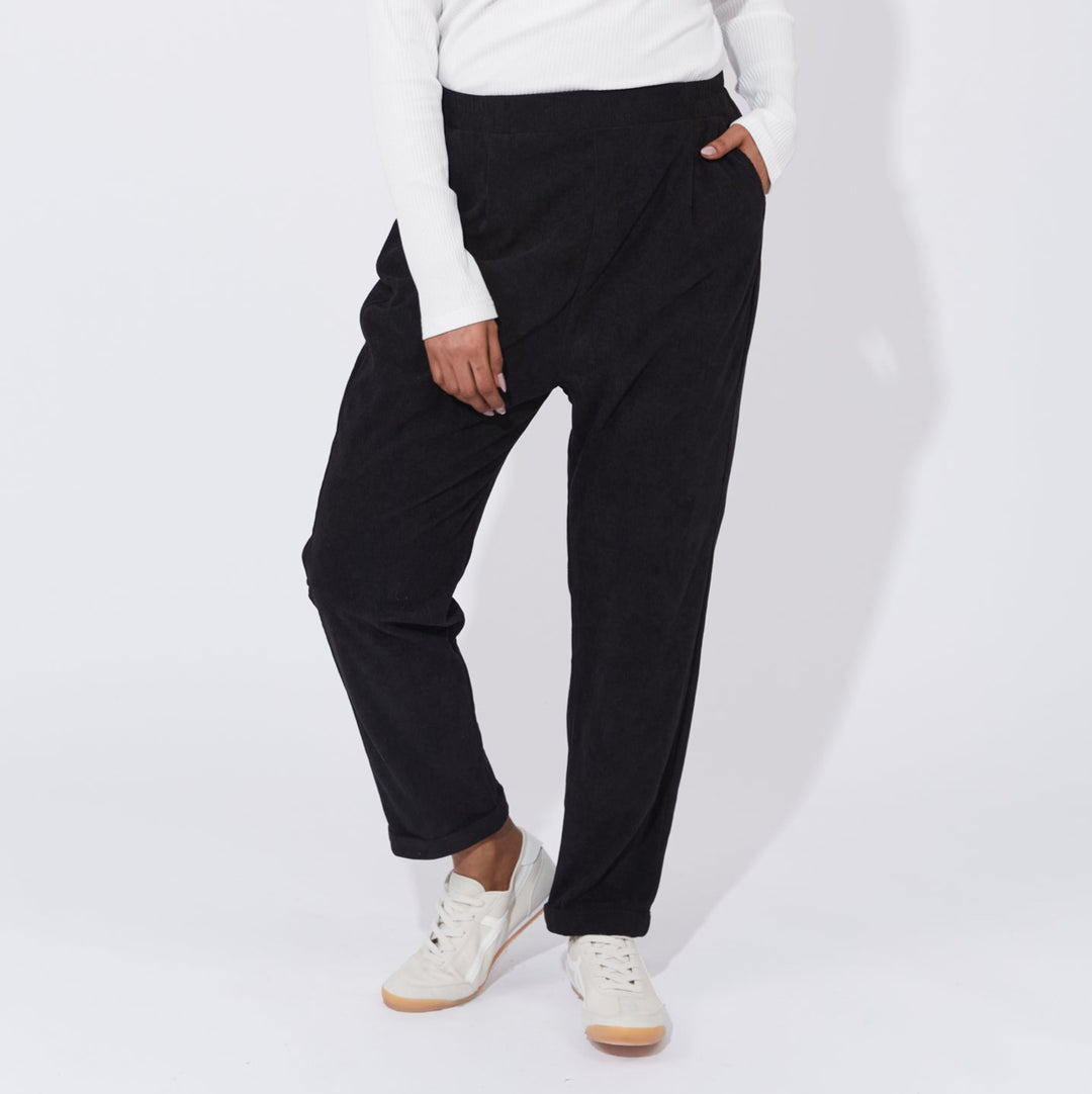 Corduroy never looked so good. The Nashville Pant features a classic and adaptable design, highlighted by a smooth, flat elastic waist and a chic tapered ankle length. Available from www.thecollectivenz.com