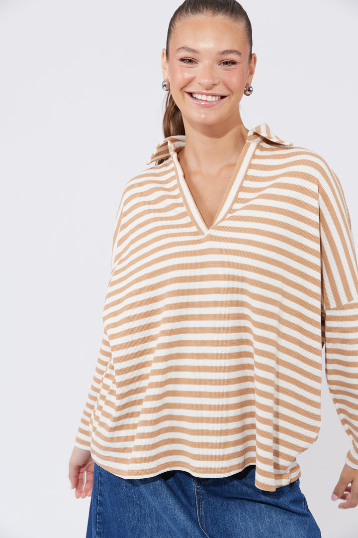 With an oversized profile, the La Paz Top blurs the lines between sporty, chic and preppy. Available from www.thecollectivenz.com