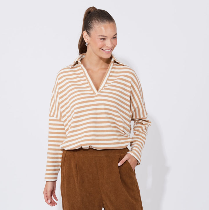 With an oversized profile, the La Paz Top blurs the lines between sporty, chic and preppy. Available from www.thecollectivenz.com