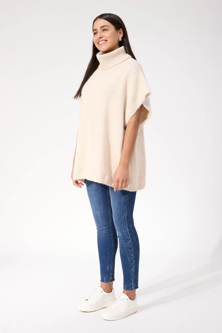 Valenza Knit Poncho ONE SIZE - Natural
