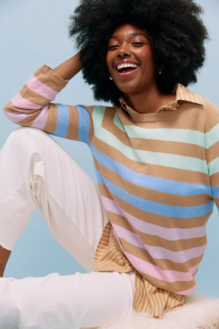 Vermont Stripe Jumper - Tan
