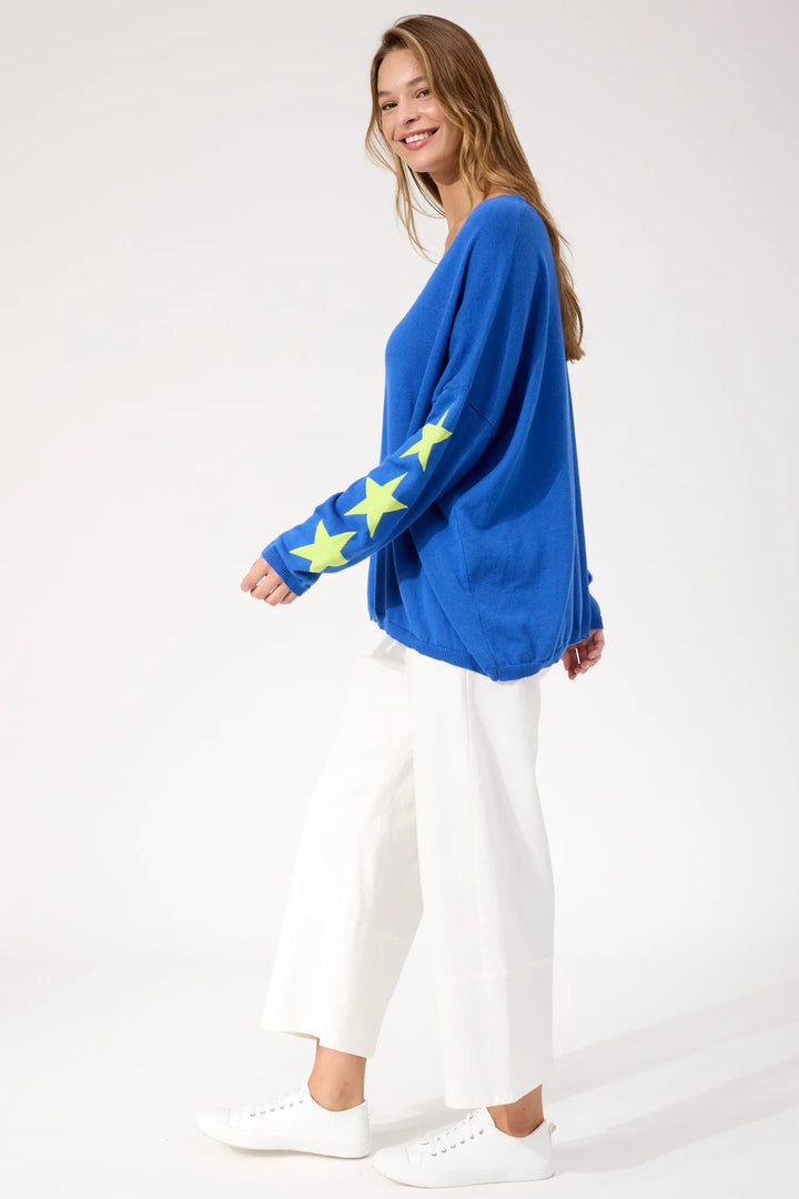 Vermont Star V Neck Jumper ONE SIZE - Cobalt