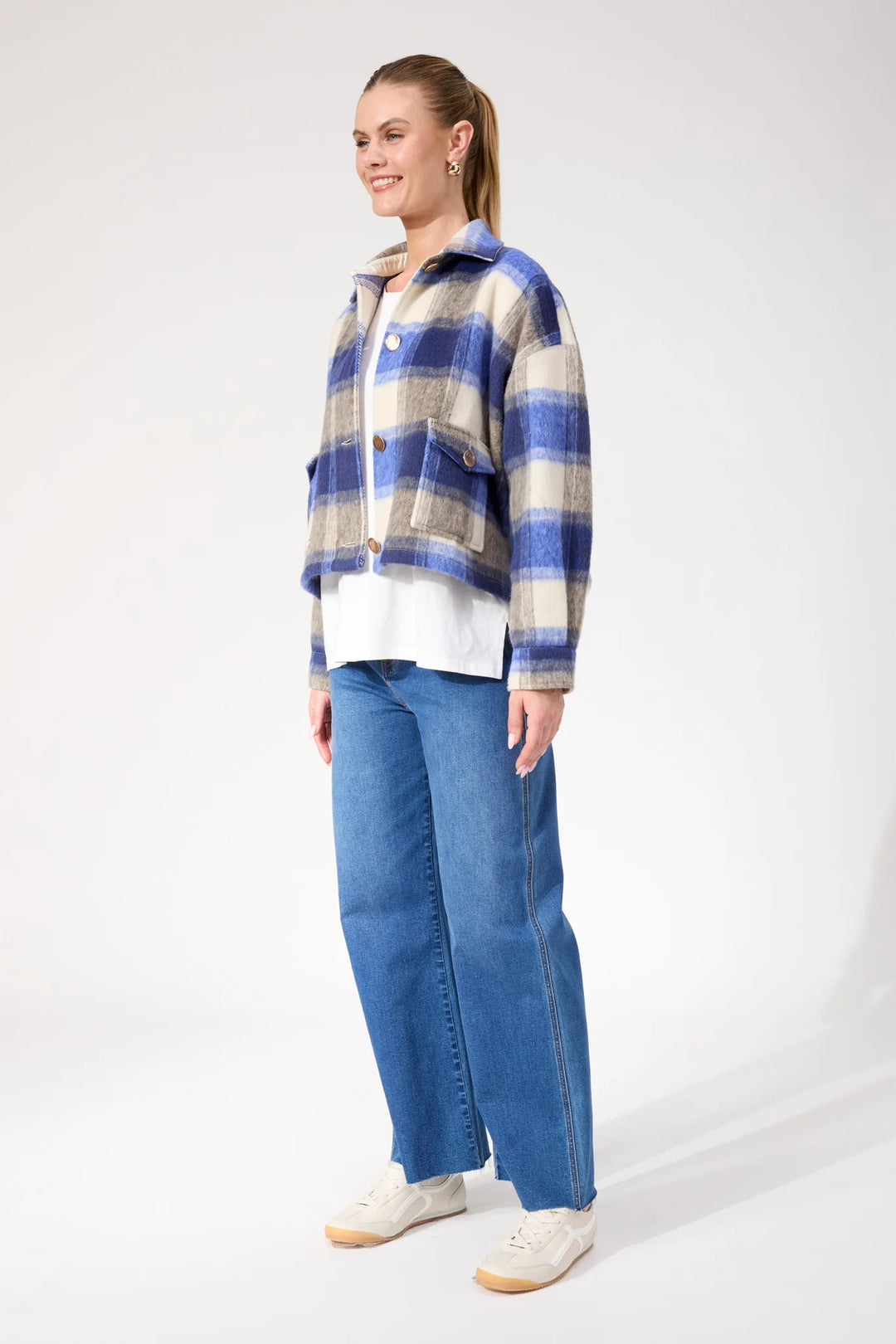 Fargo Cropped Jacket - Blue