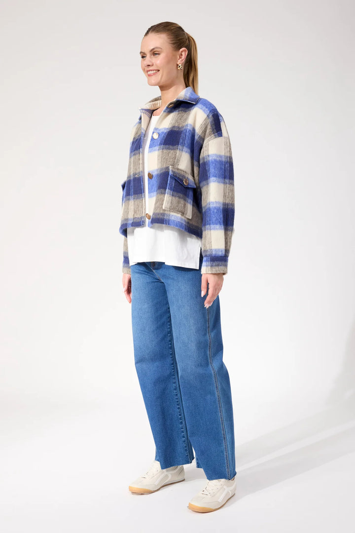 Fargo Cropped Jacket - Blue