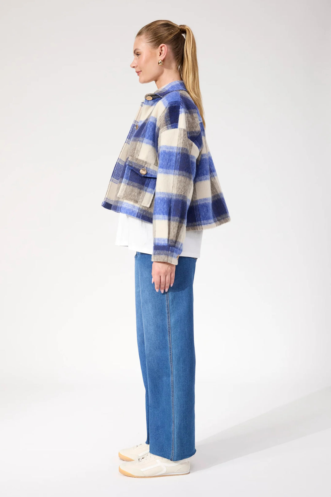 Fargo Cropped Jacket - Blue