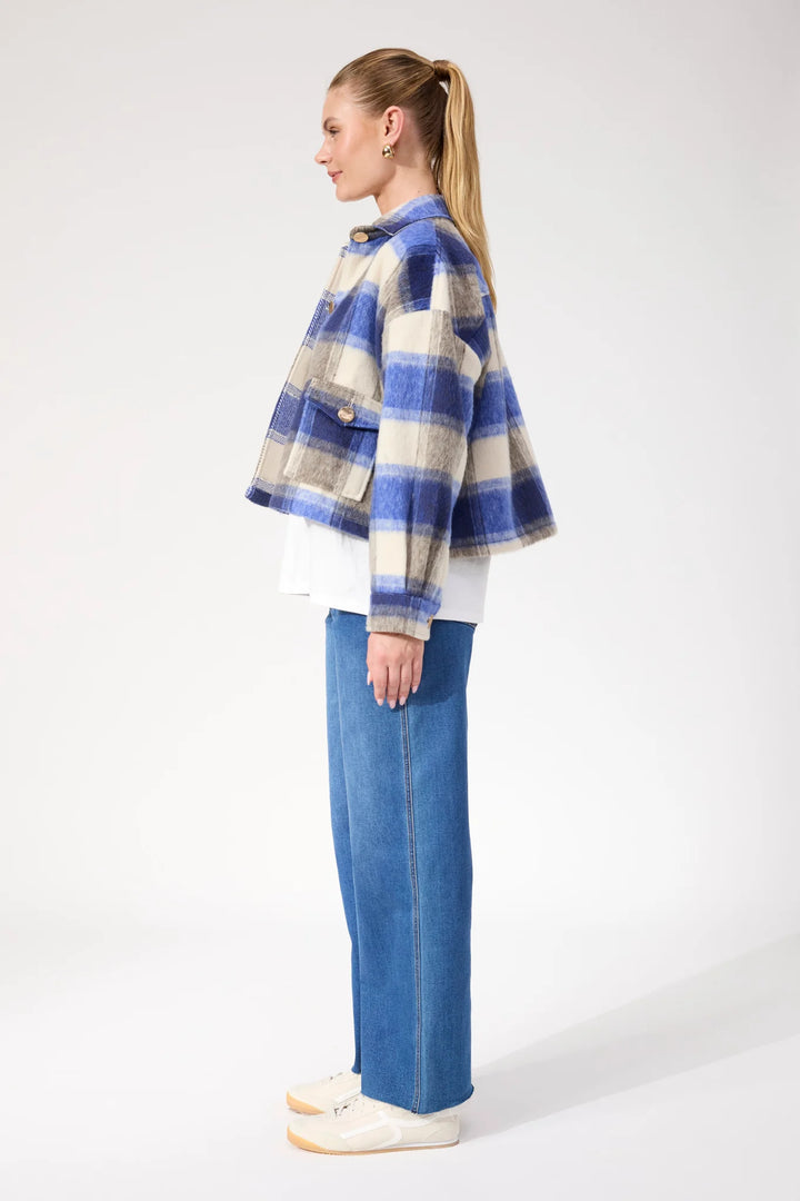 Fargo Cropped Jacket - Blue