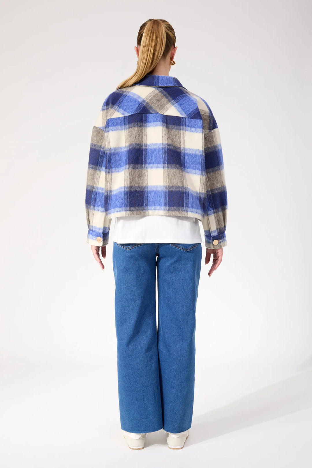 Fargo Cropped Jacket - Blue