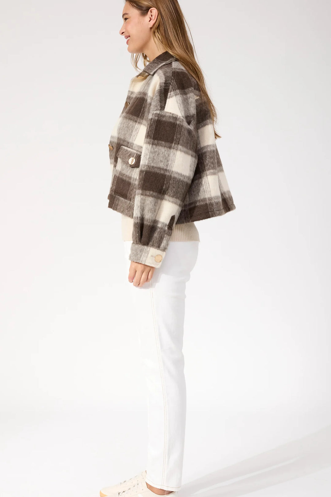 Fargo Cropped Jacket - Brown