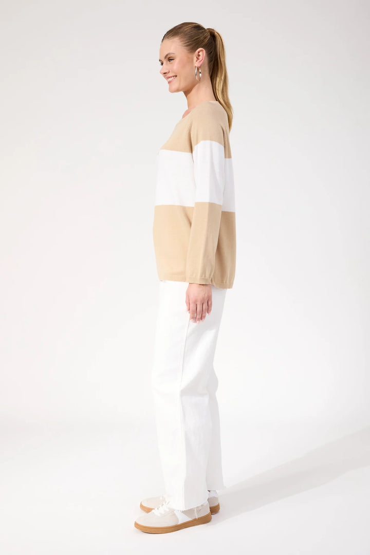 Savoie Stripe Jumper - Latte