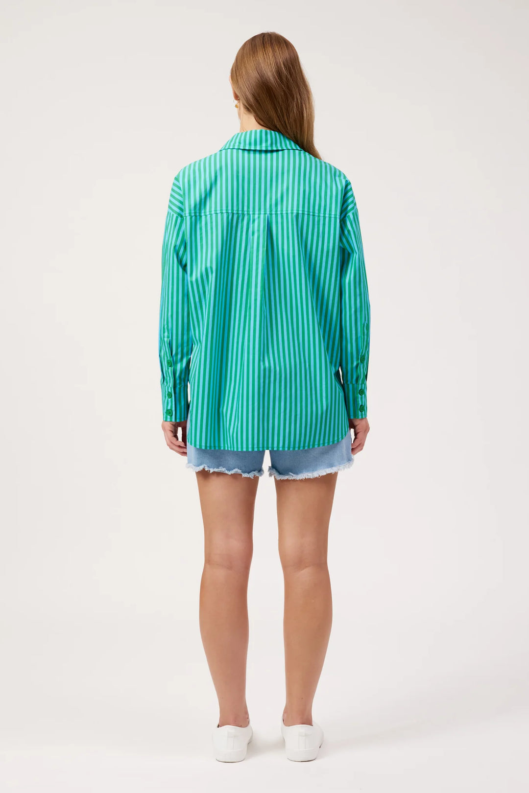 Mykonos Green Embroidered Stripe Shirt | Haven