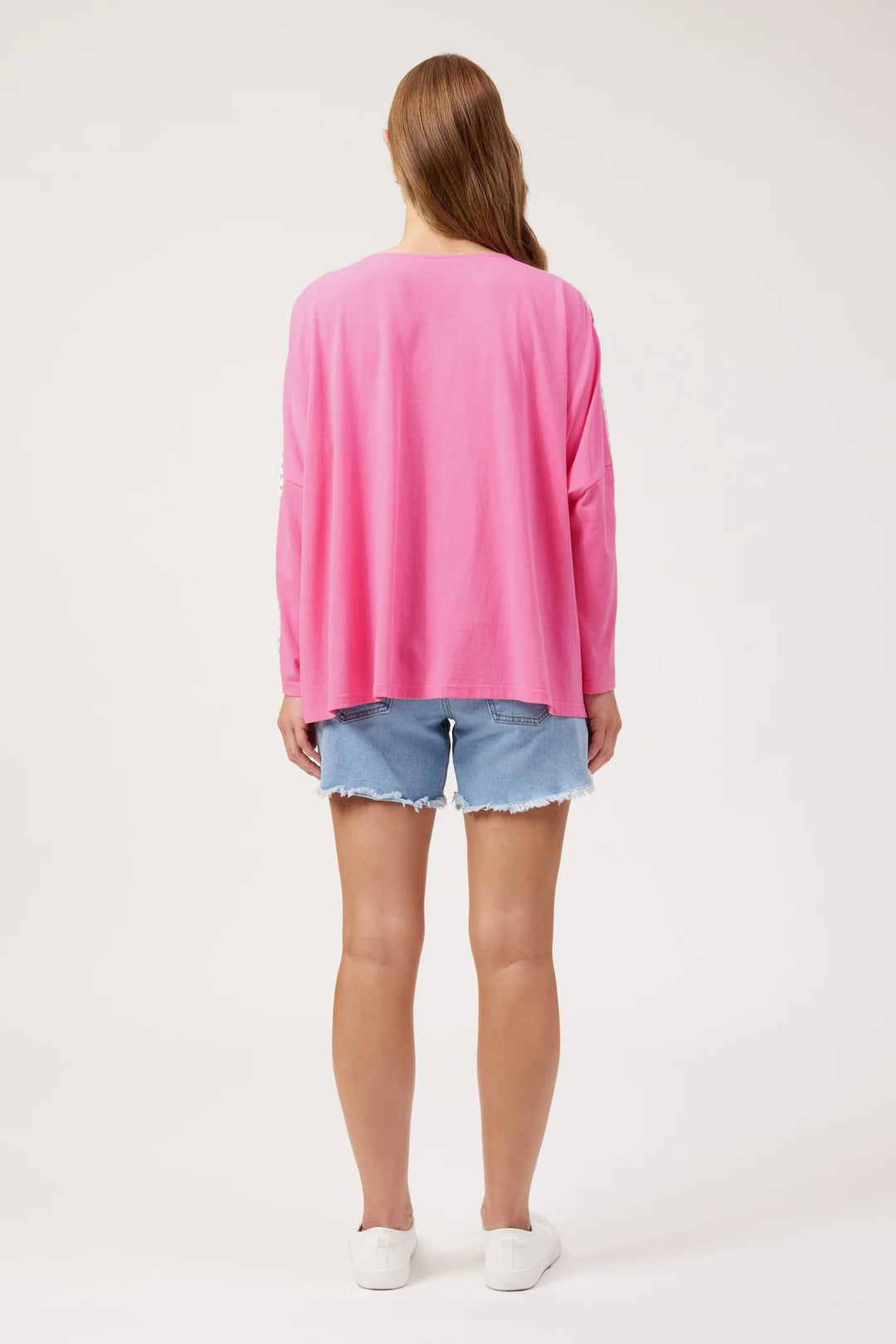 Elba Heart Long Sleeve Tshirt ONE SIZE - Pink