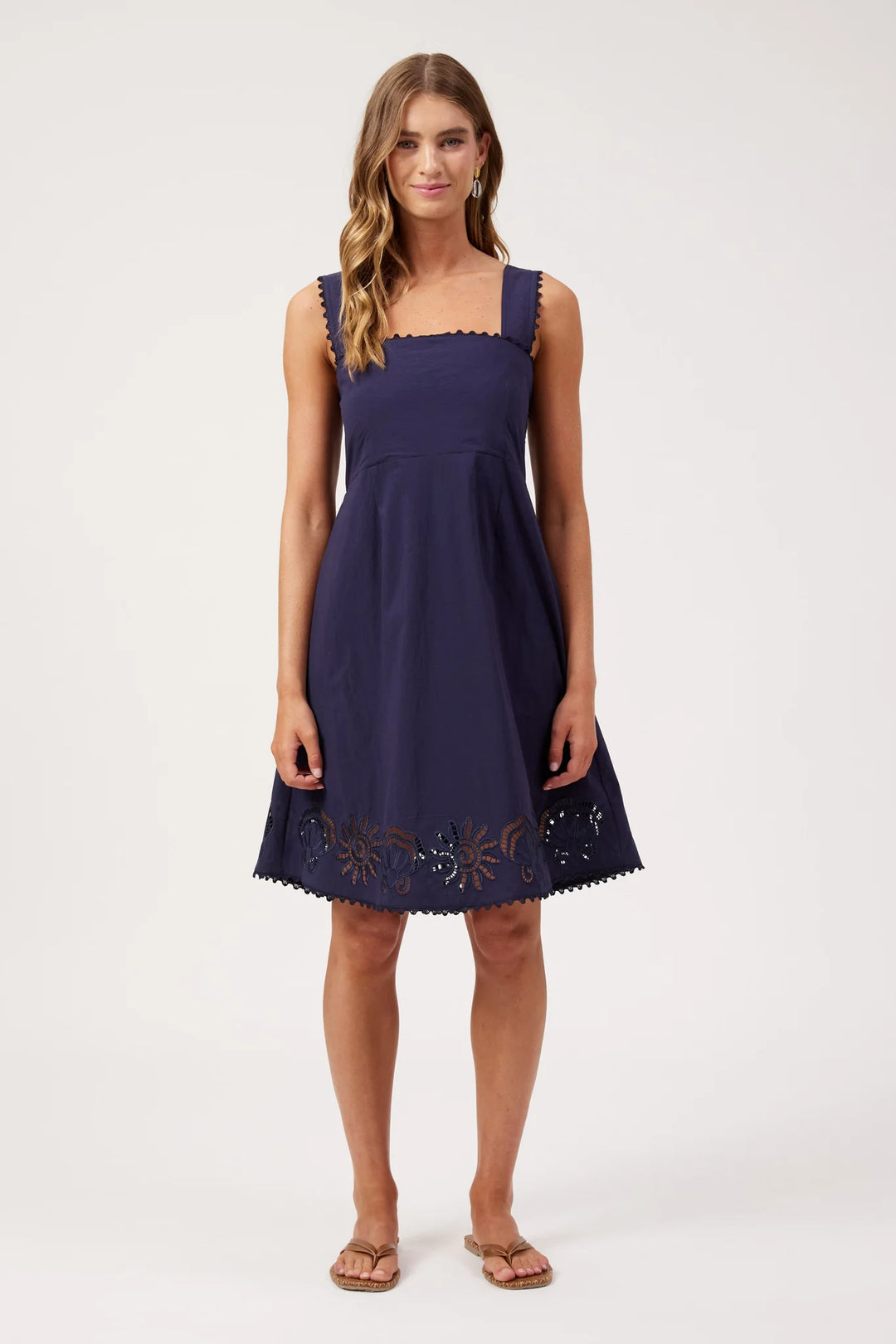 Larissa Navy Broderie Dress | Haven