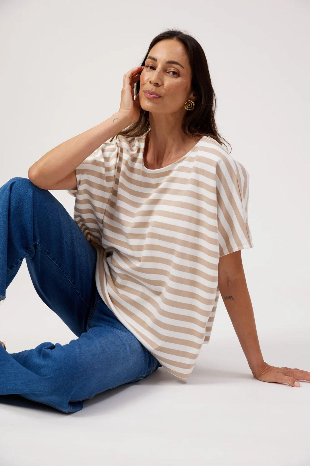Kos Sand Stripe Tshirt O/S | Haven