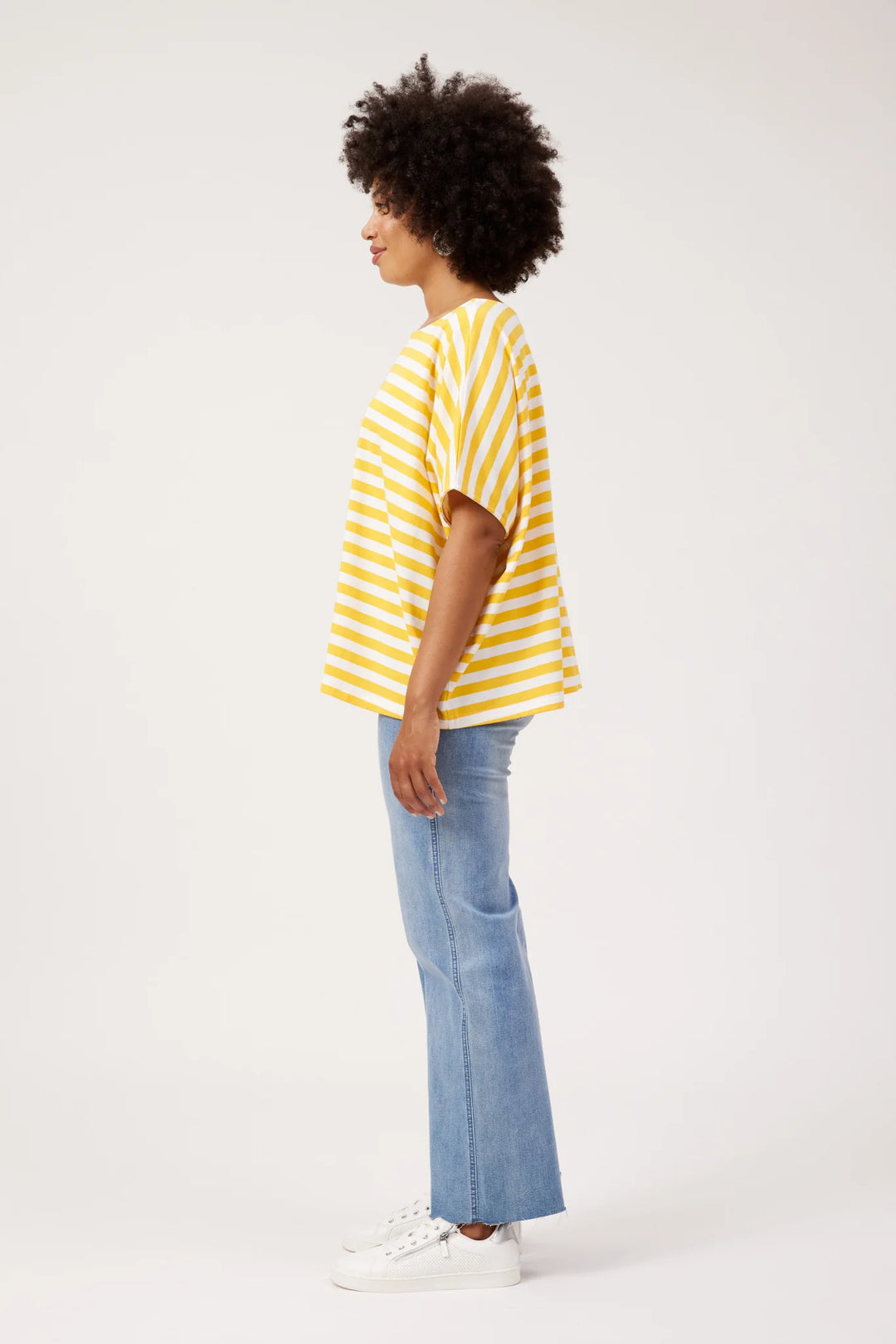 Kos Yellow Stripe Tshirt O/S | Haven