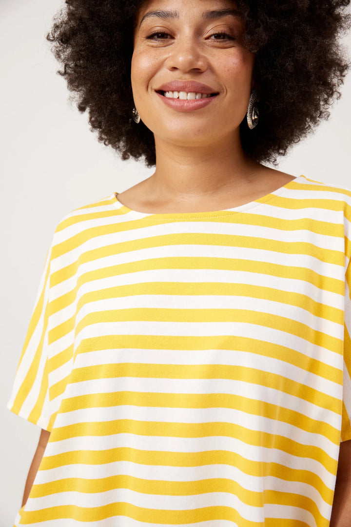 Kos Yellow Stripe Tshirt O/S | Haven