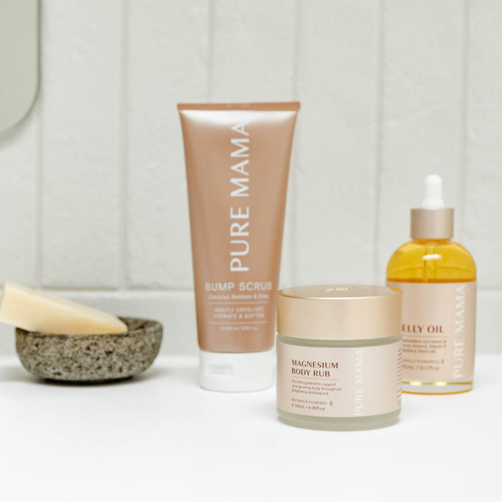 Pure Mama pregnancy care set available from www.thecollectivenz.com