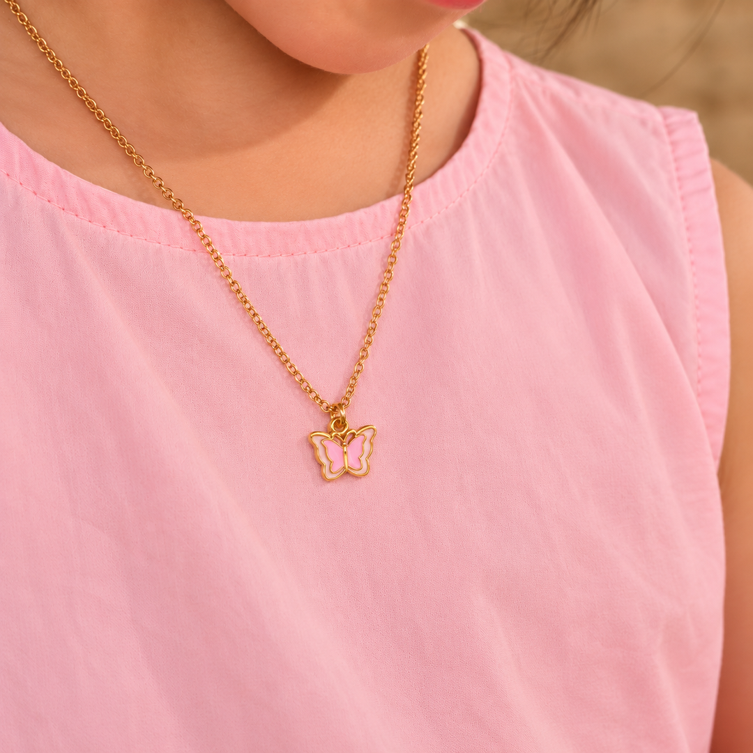 Pink Butterfly Necklace | Collective Kids