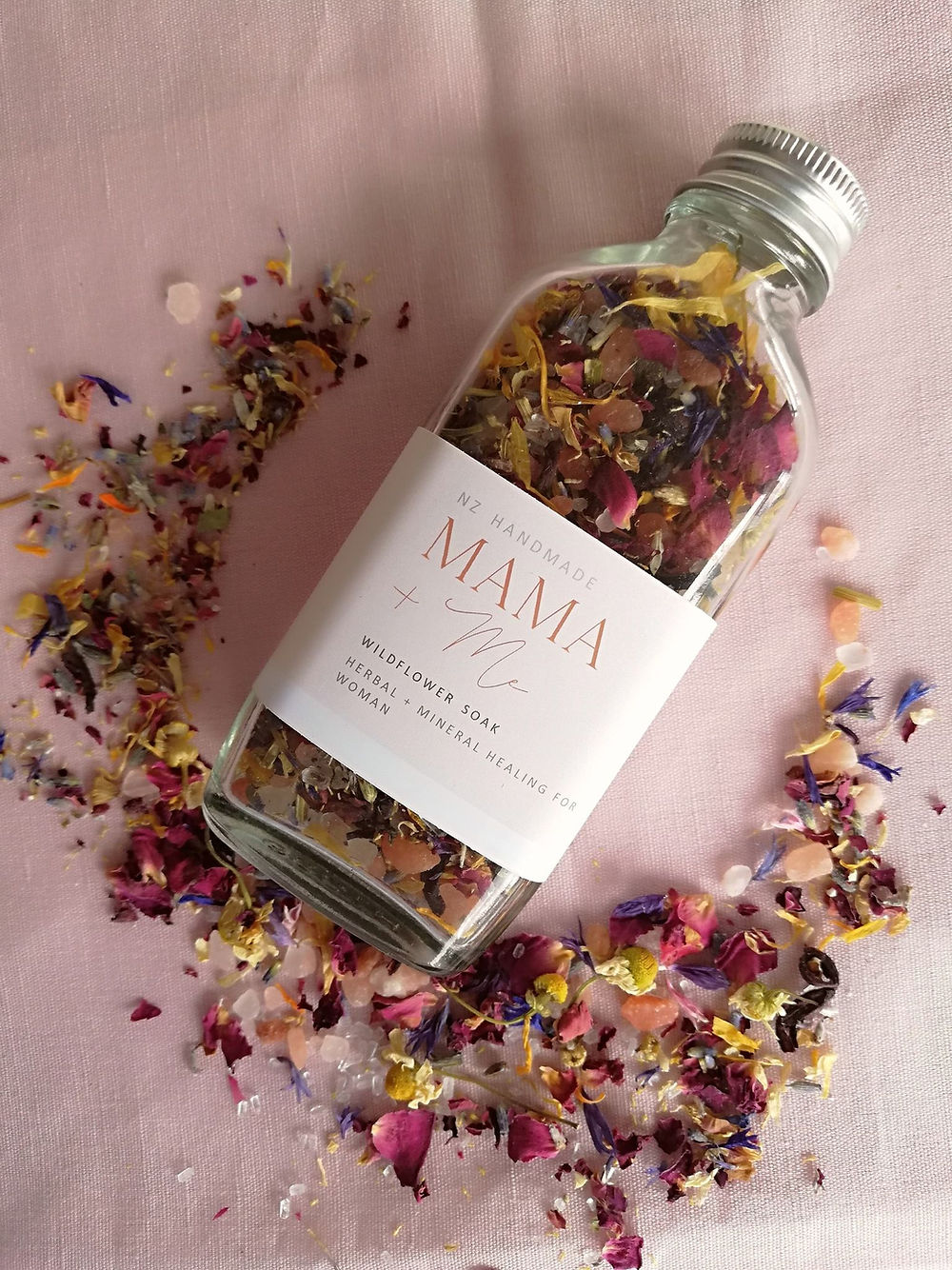 Mama and me wildflower bath soak available from www.thecollectivenz.com