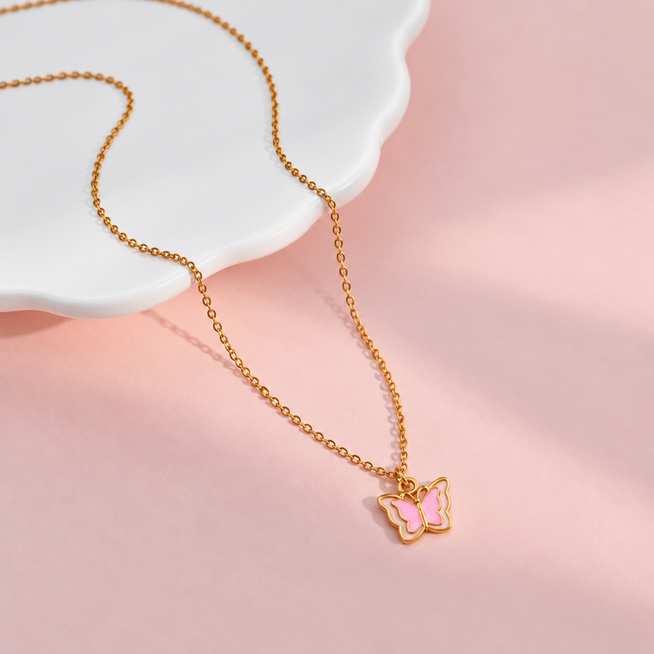 Pink Butterfly Necklace | Collective Kids