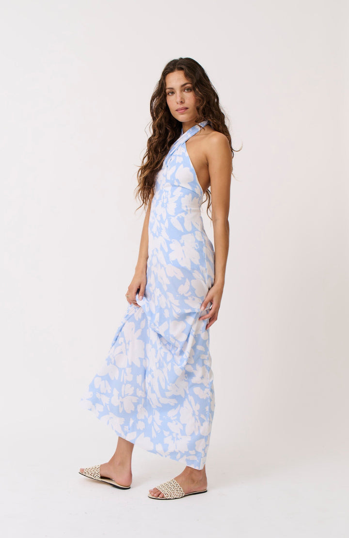 Sabrina Halter Dress  - Floral Mist